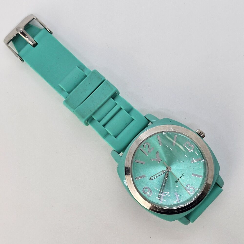 American Eagle Outfitters Unisex Watch 40MM Green Dial Plastic Bands New Battery